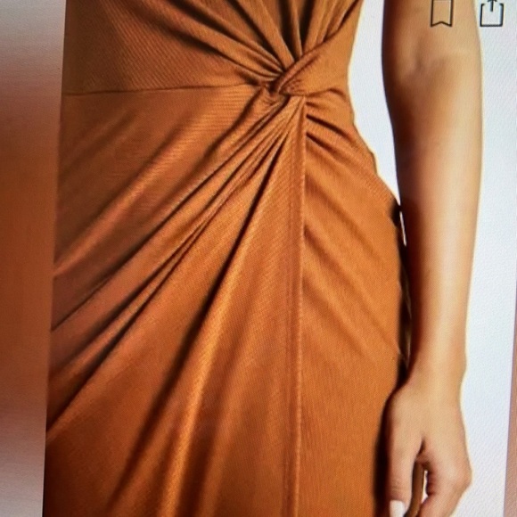 Nine Britton Brown Ribbed Bodycon Midi Dress size  M - Picture 2 of 4